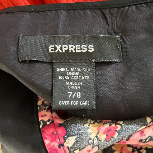 Vintage 90s y2k Express Halter Floral Silk Midi Slip Dress Size 7/8 - Picture 5 of 6